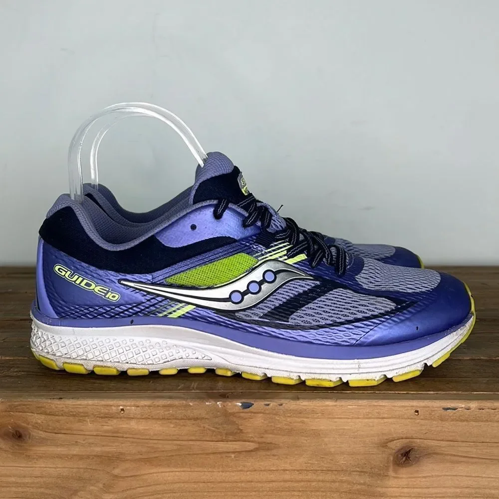 SAUCONY Guide 10 blue neon green running sneakers tennis shoes us women’s size 6